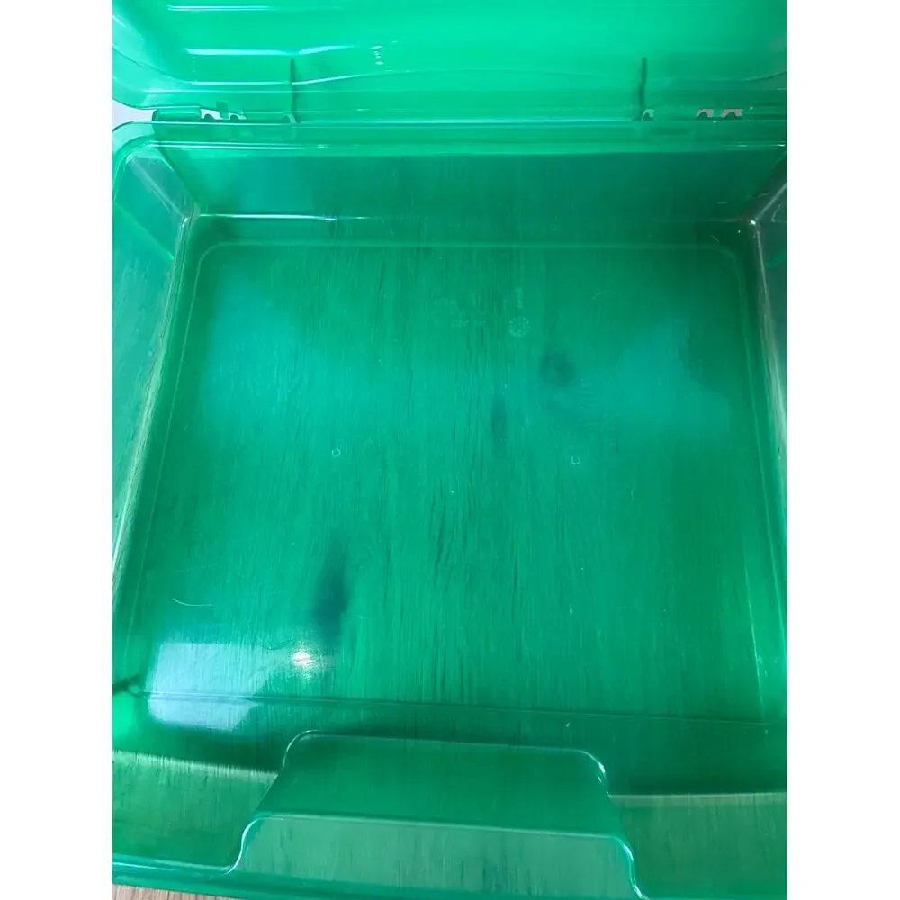 LEGO Minifigure Head Storage Case Bin Gently Used Lot of 2 Red Green